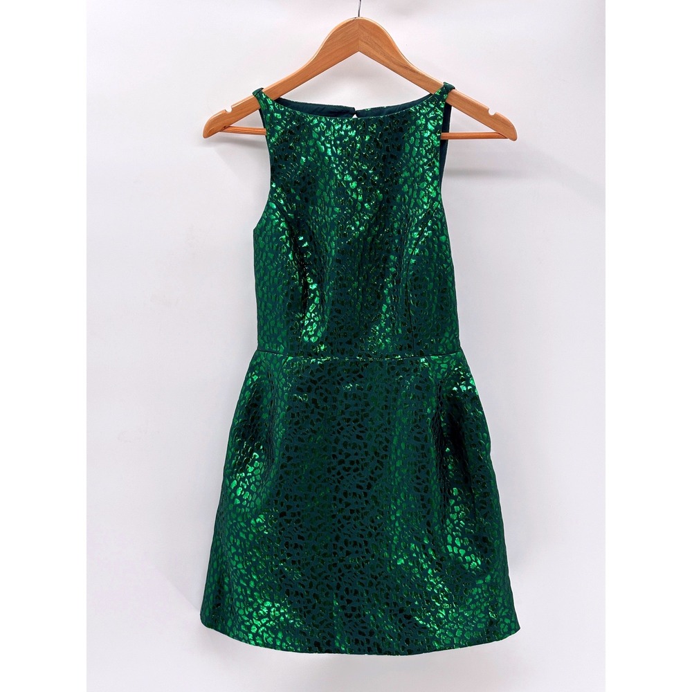 SAYLOR Emerald Green Metallic Mini Dress